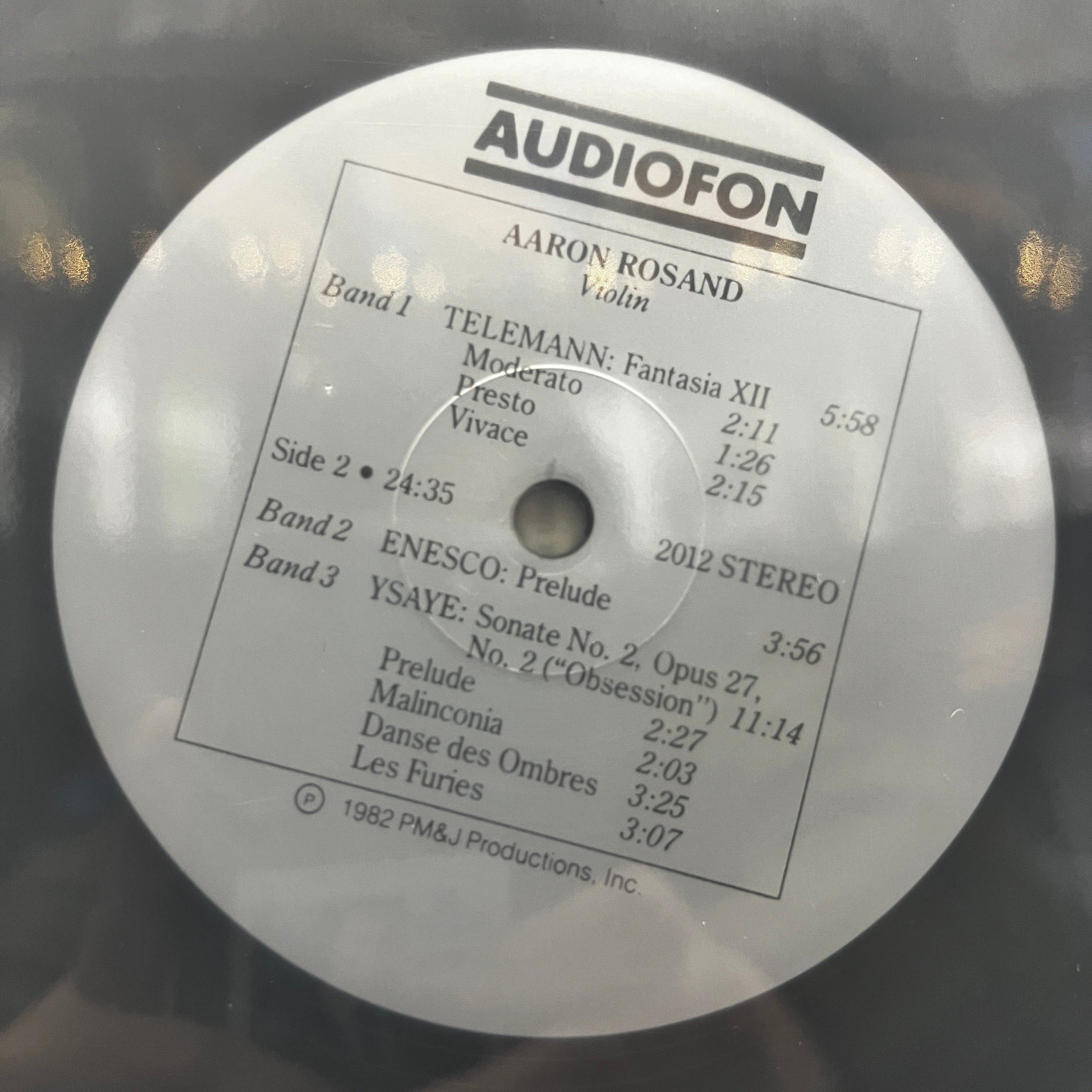 Aaron Rosand - Violin - Audiofon LP