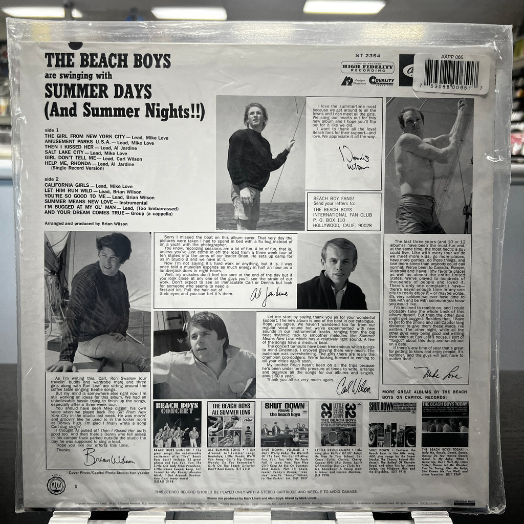 The Beach Boys - Summer Days (And Summer Nights!!) - Analogue Productions LP