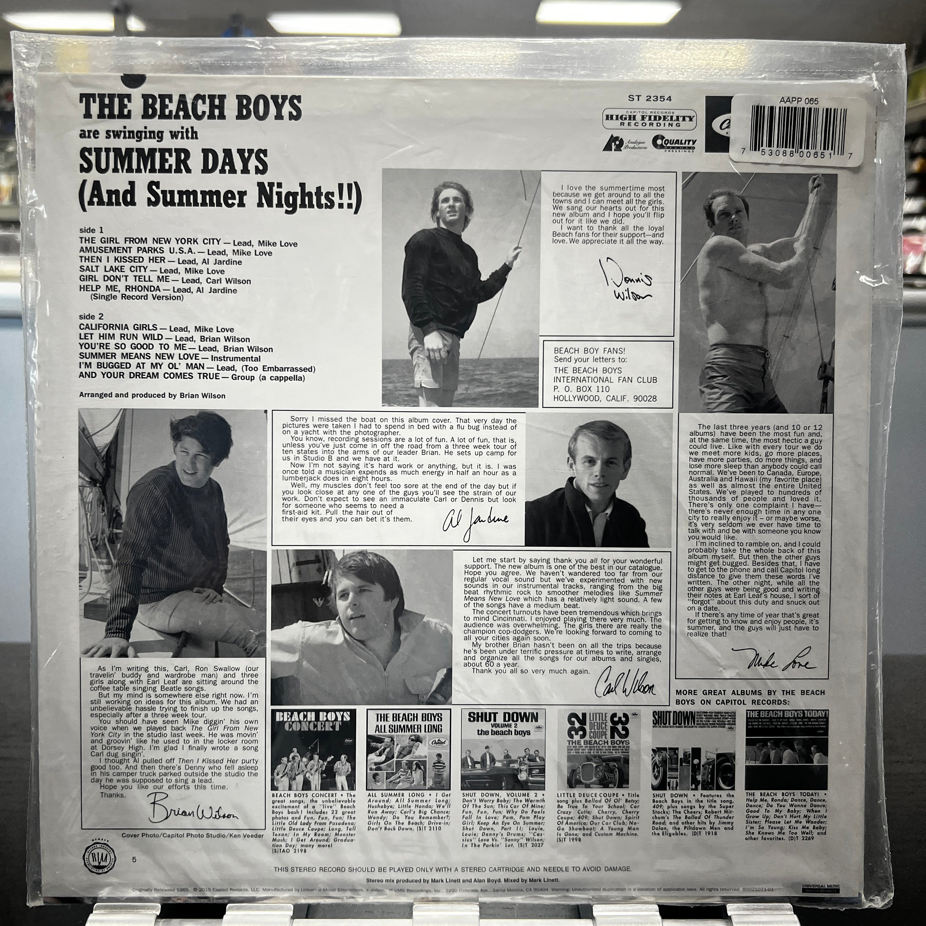 The Beach Boys - Summer Days (And Summer Nights!!) - Analogue Productions LP