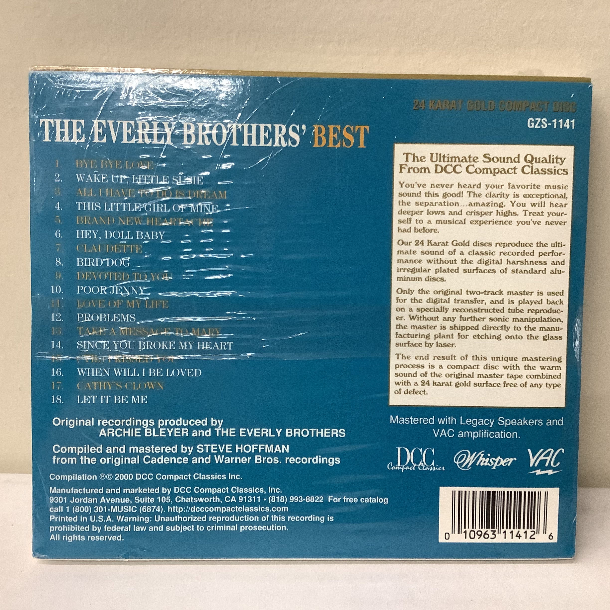 The Everly Brothers - The Everly Brothers' Best - DCC CD