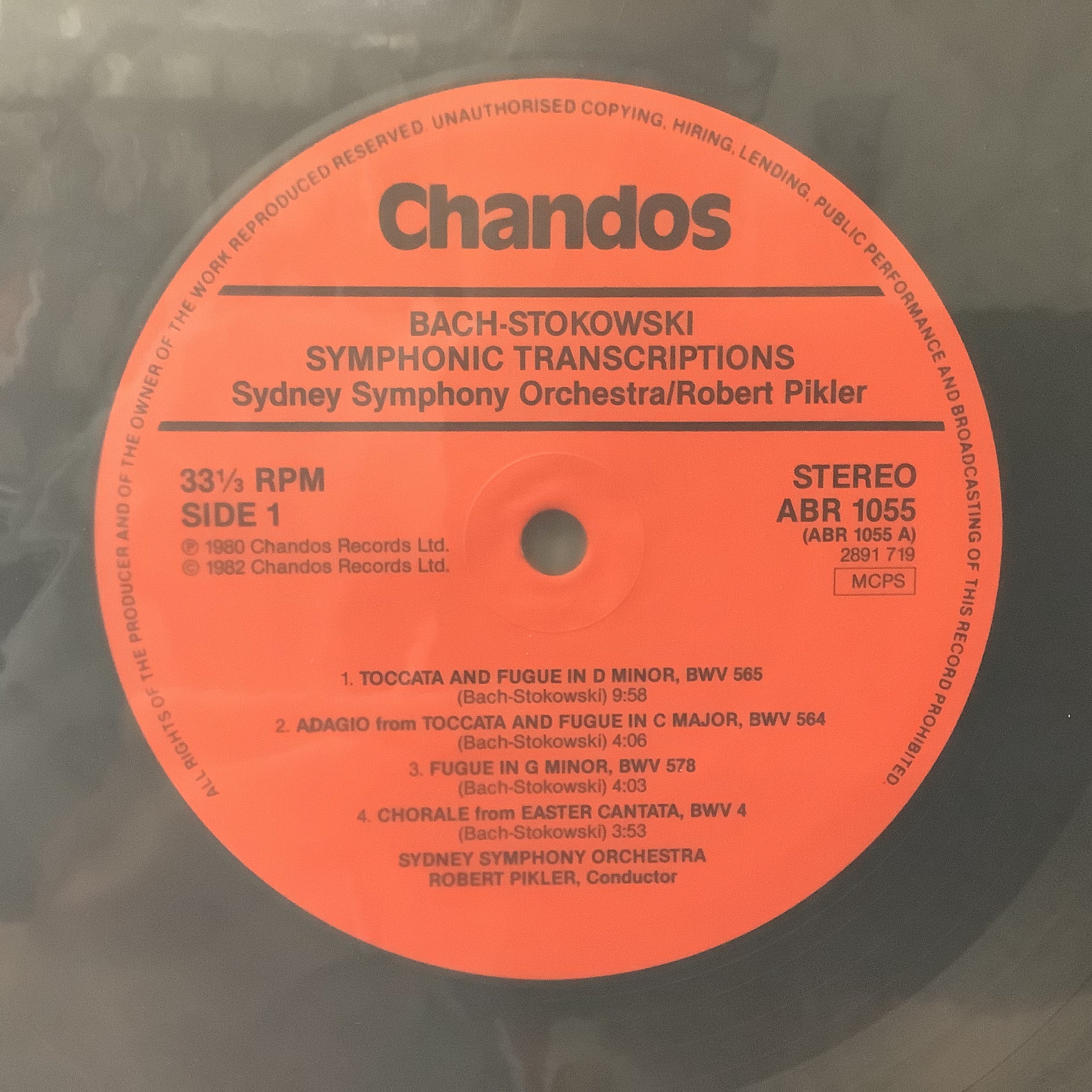 Bach-Stowkowski - Symphonic Transcriptions - Chandos LP