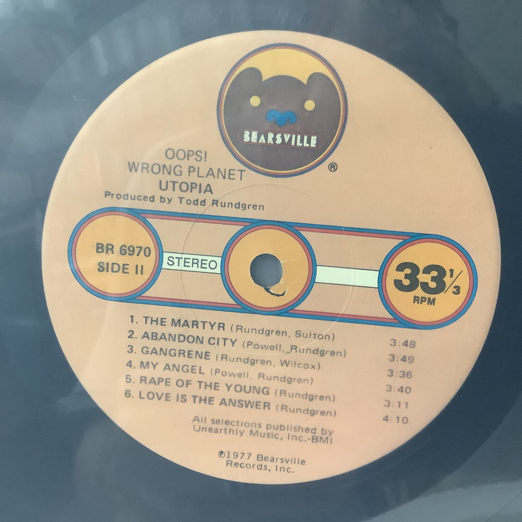 Utopia (Todd Rundgren) - Oops! Wrong Planet - Autographed LP