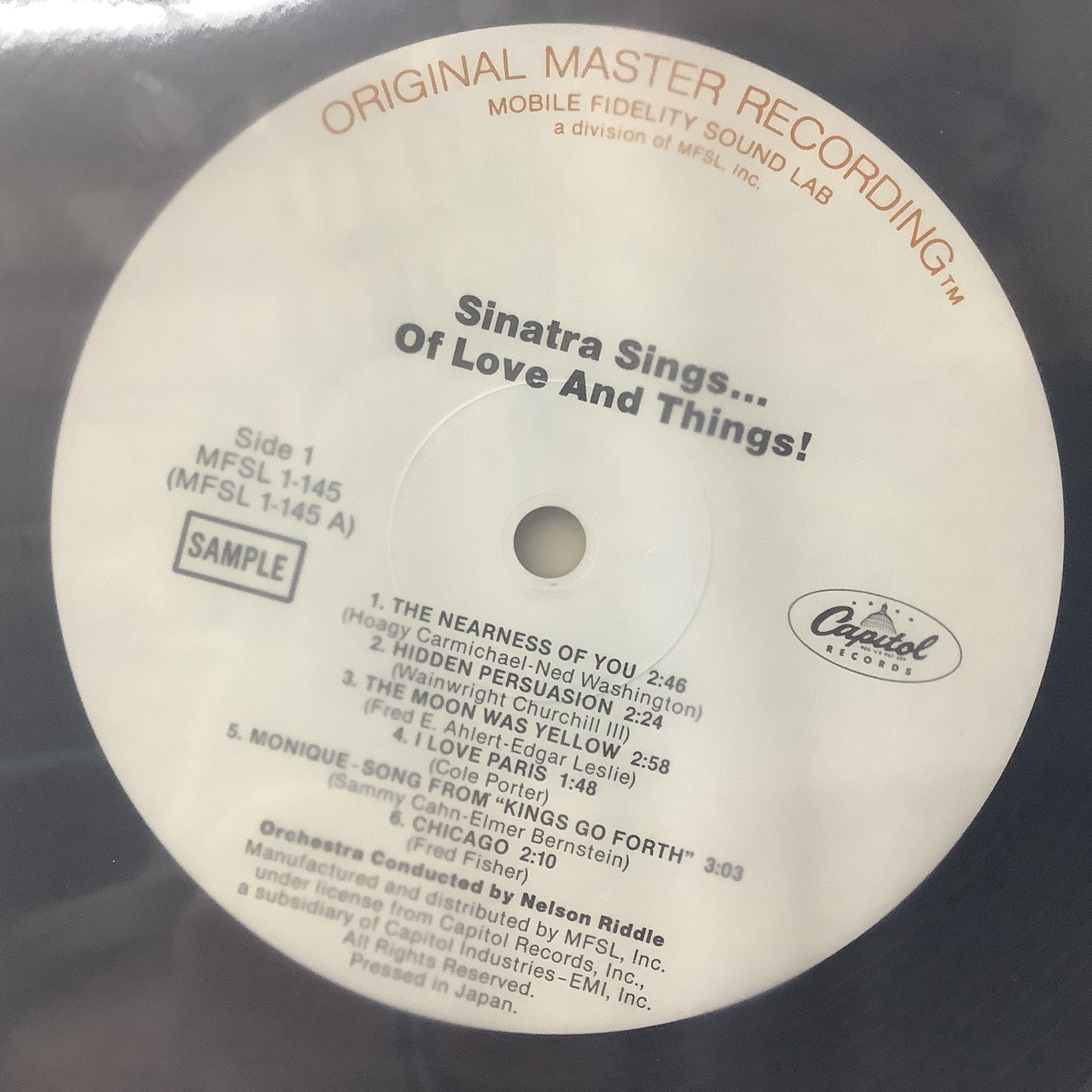 Frank Sinatra - Sings of Love and Things - MFSL Sample LP