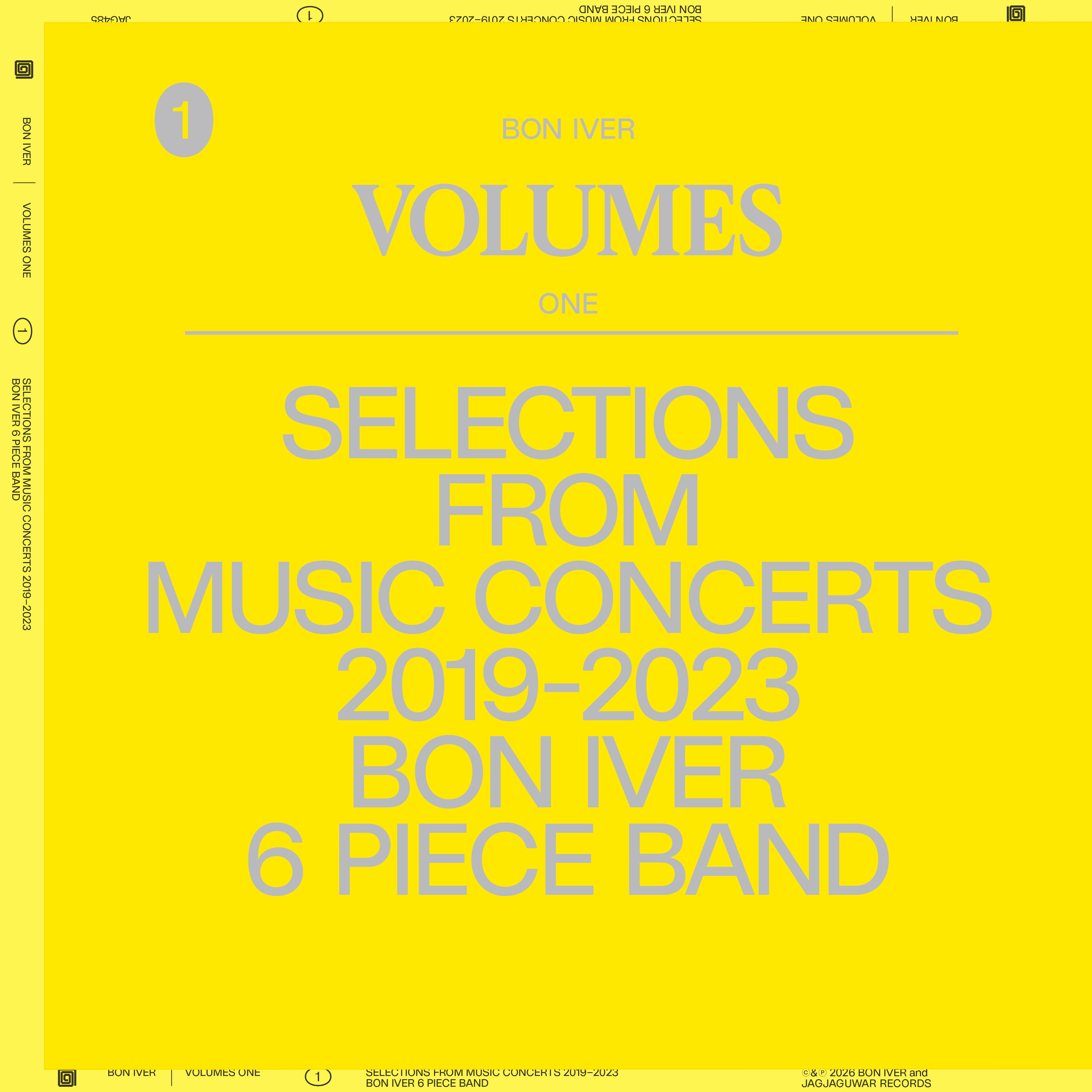 Bon Iver - Volumes One: Selections From Music Concerts 2019-2023 Bon Iver 6 Piece Band - LP