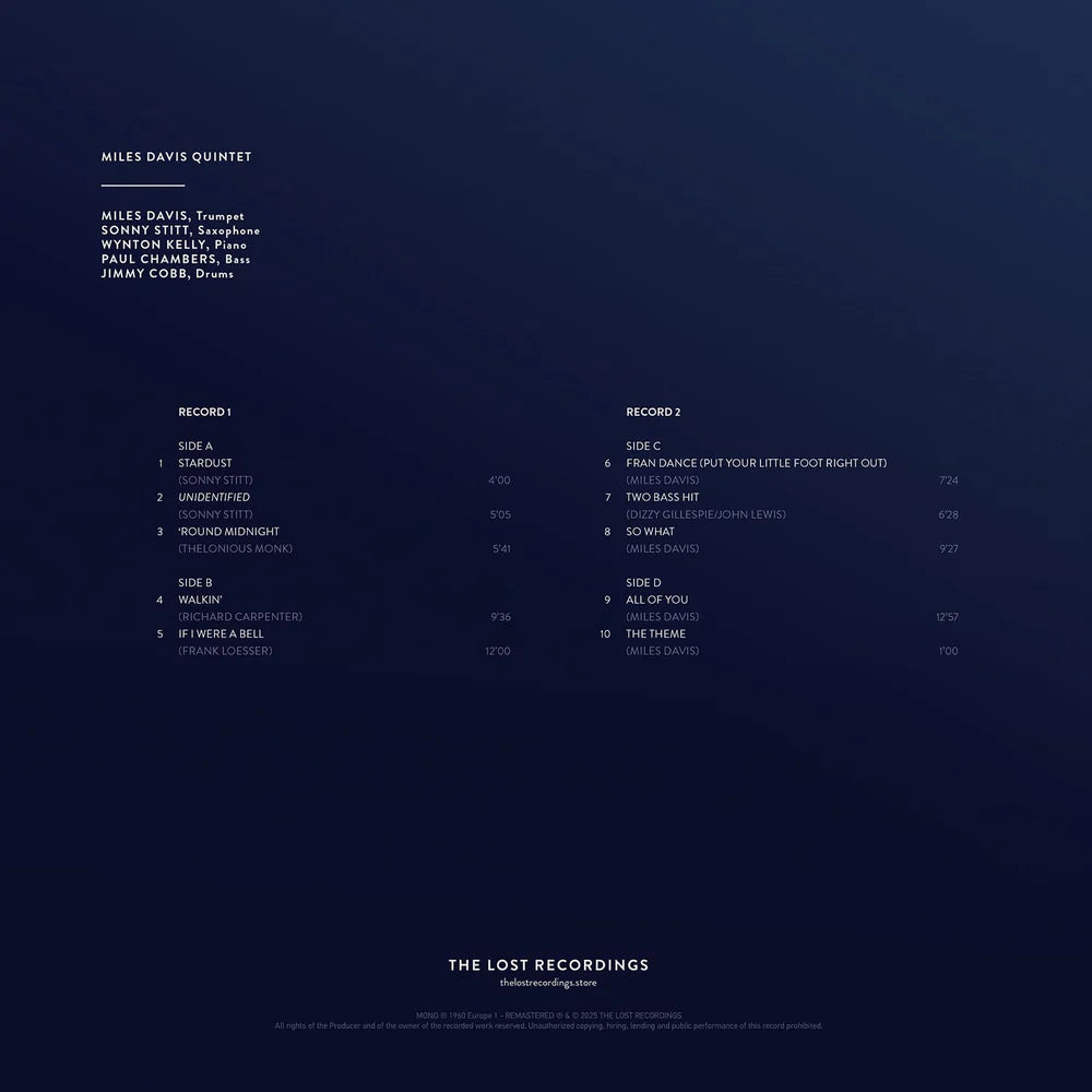 Miles Davis Quintet - The Complete Live In Paris 1960, Vol. II - The Lost Recordings LP