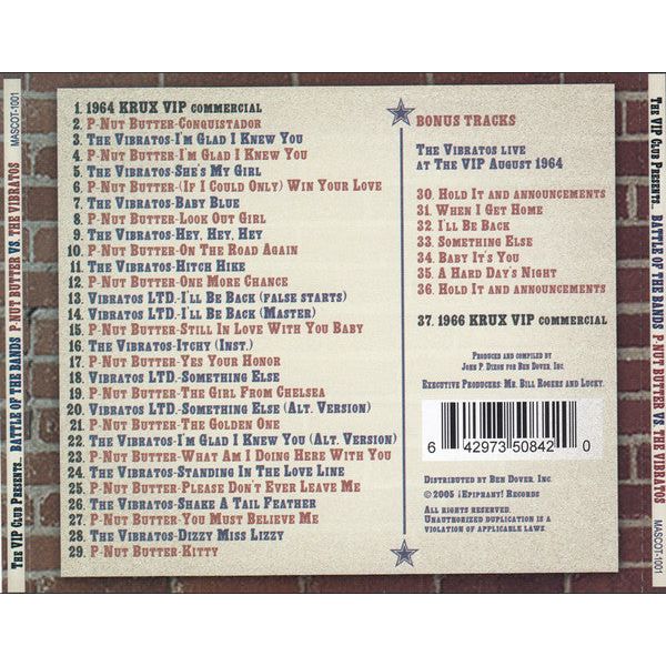 P-Nut Butter / The Vibratos - The VIP Club Presents Battle Of The Bands P-Nut Butter Vs. The Vibratos - CD