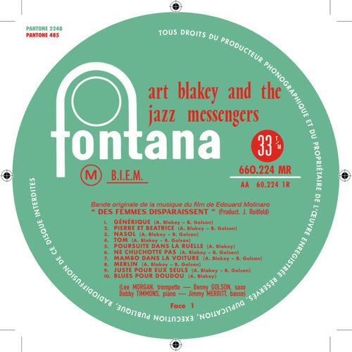 Art Blakey & The Jazz Messengers - Des Femmes Disparaissent - Sam 10" (With Cosmetic Damage)