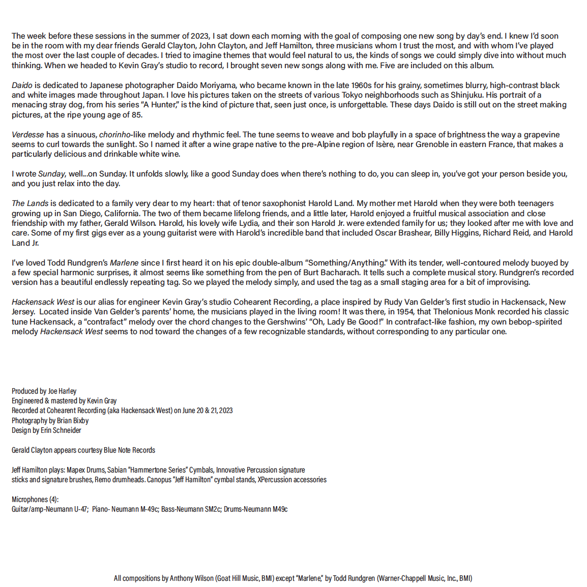 Anthony Wilson - Hackensack West - Cohearent Records LP