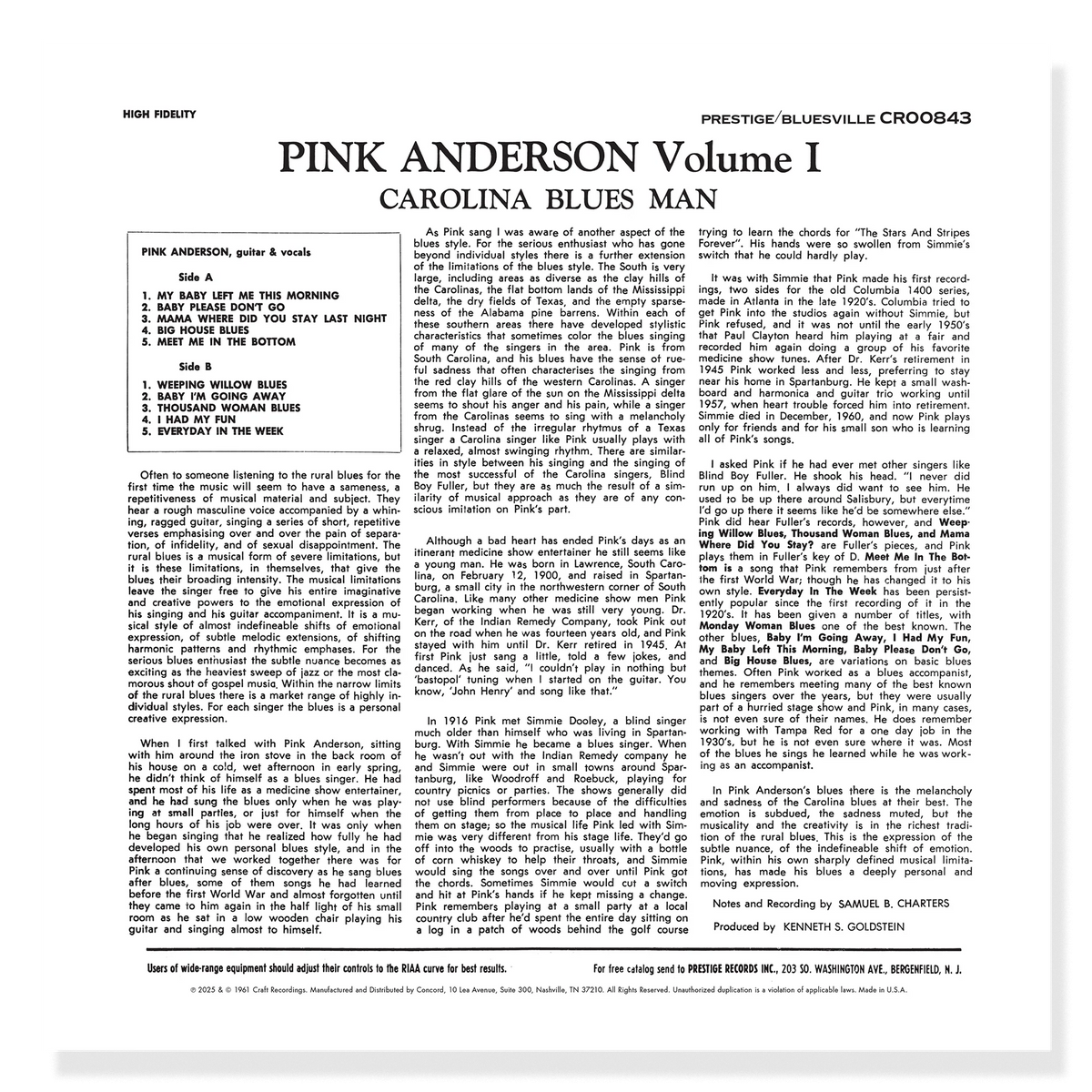 Pink Anderson - Volume 1: Carolina Blues Man | The 'In' Groove