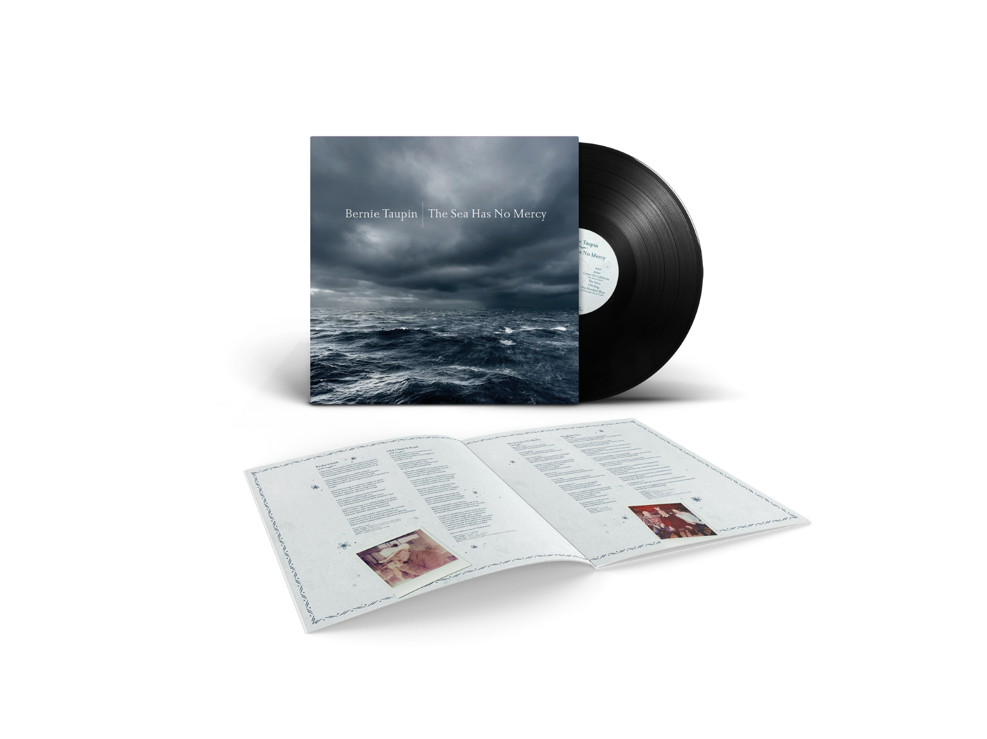 Bernie Taupin - The Sea Has No Mercy 180g LP packshot with lyric booklet