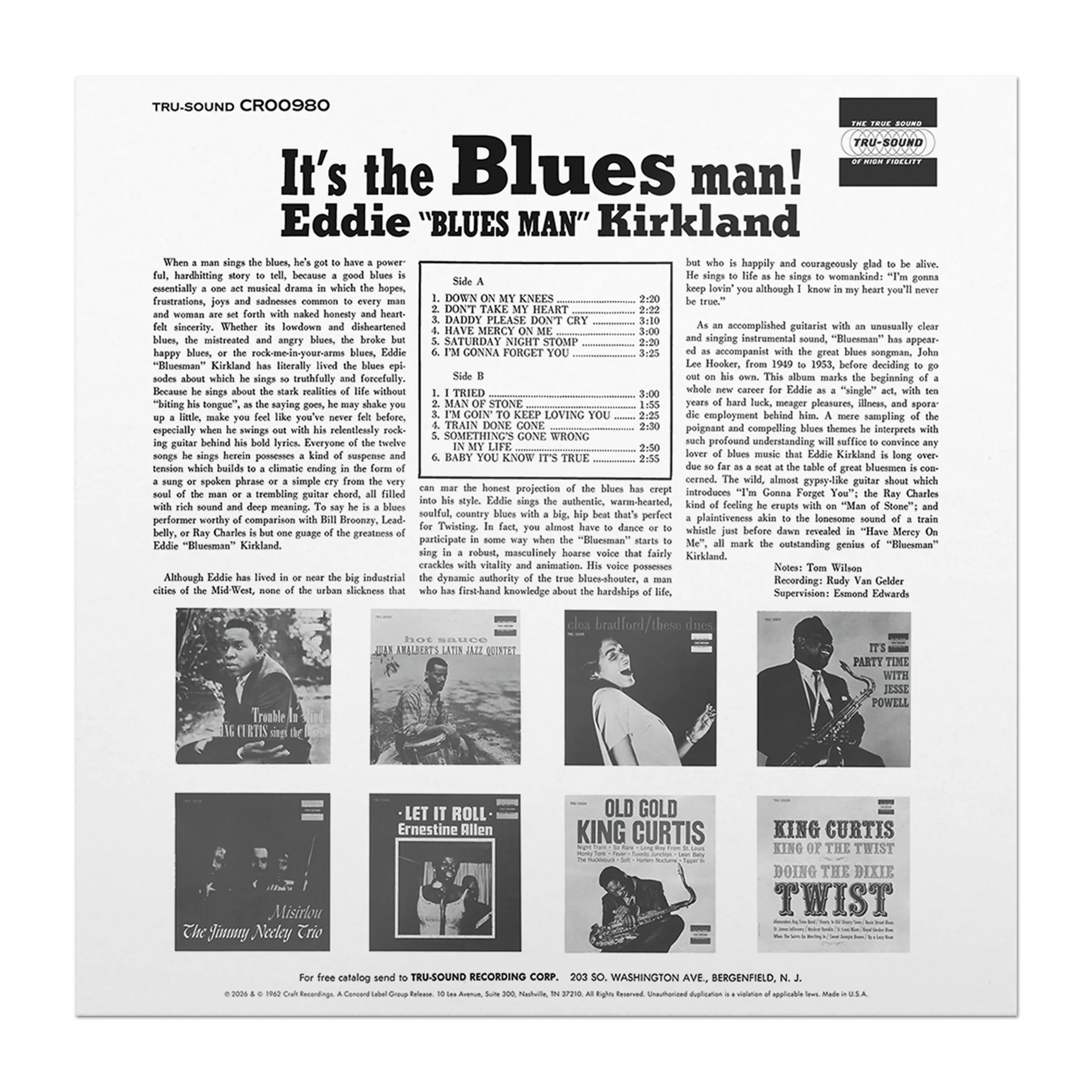 Eddie Kirkland - It’s The Blues Man! - Bluesville Series LP