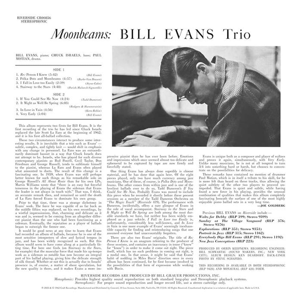 Bill Evans Trio - Moon Beams - OJC LP