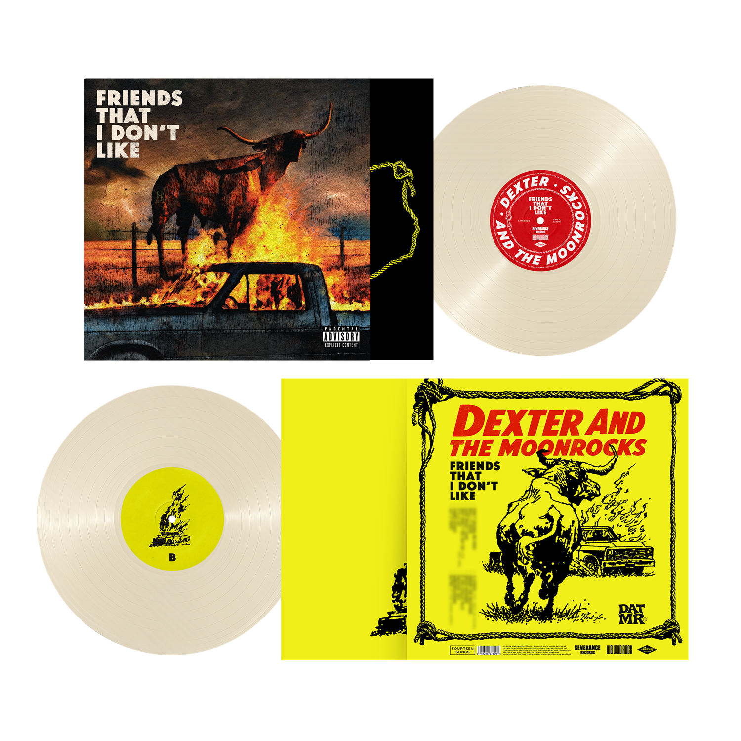 Dexter & The Moonrocks - Friends That I Don't Like cream white vinyl expanded package view