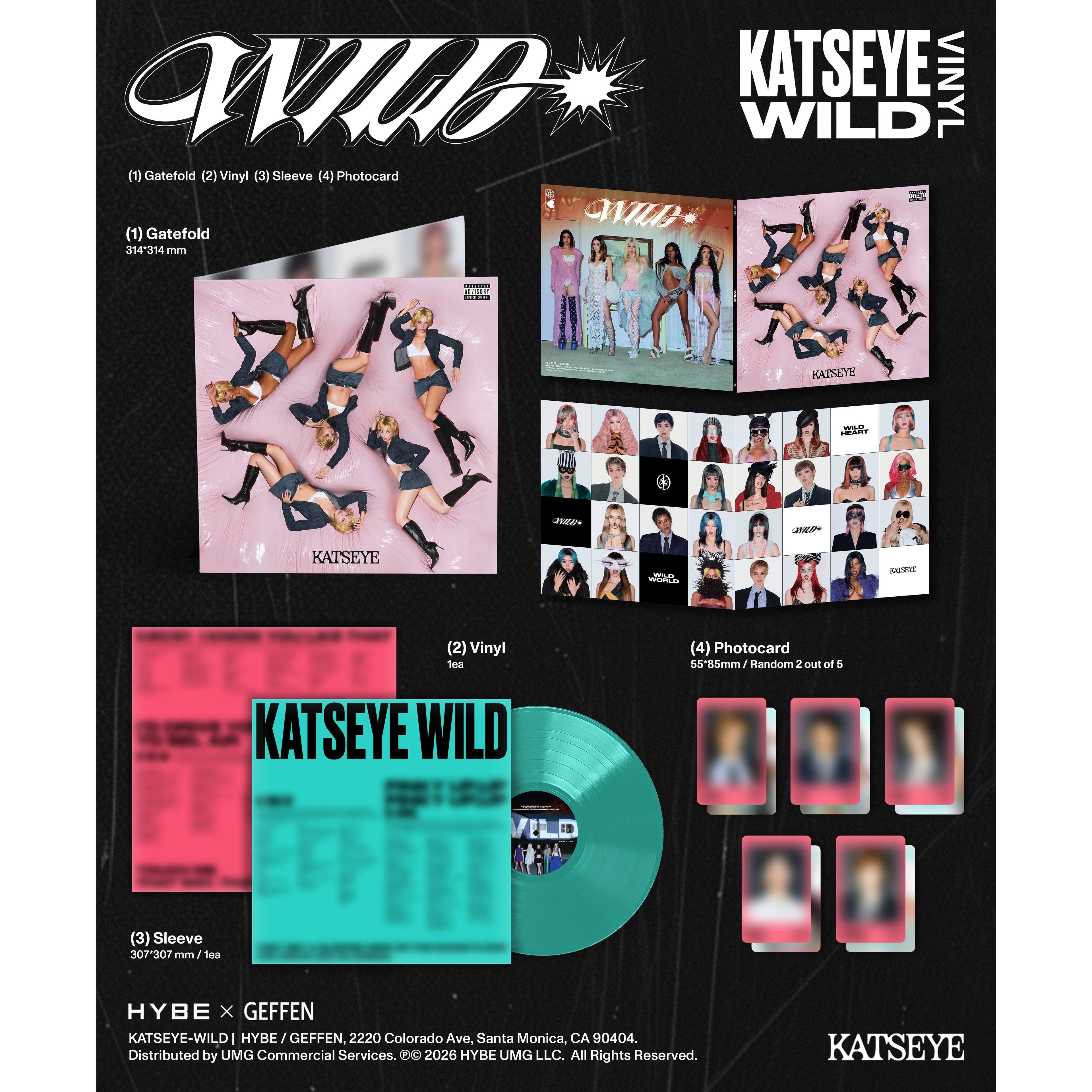 KATSEYE - WILD Aquamarine vinyl packshot (Indie Exclusive)
