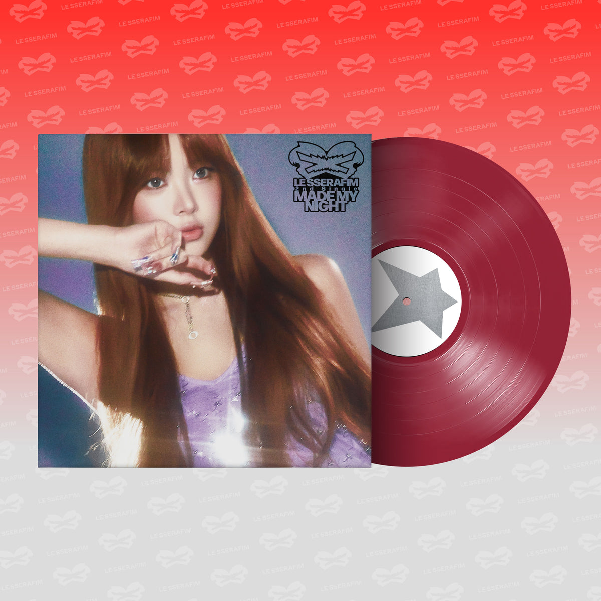 LE SSERAFIM - 2nd Single Album Made My Night - Warm Red vinyl packshot