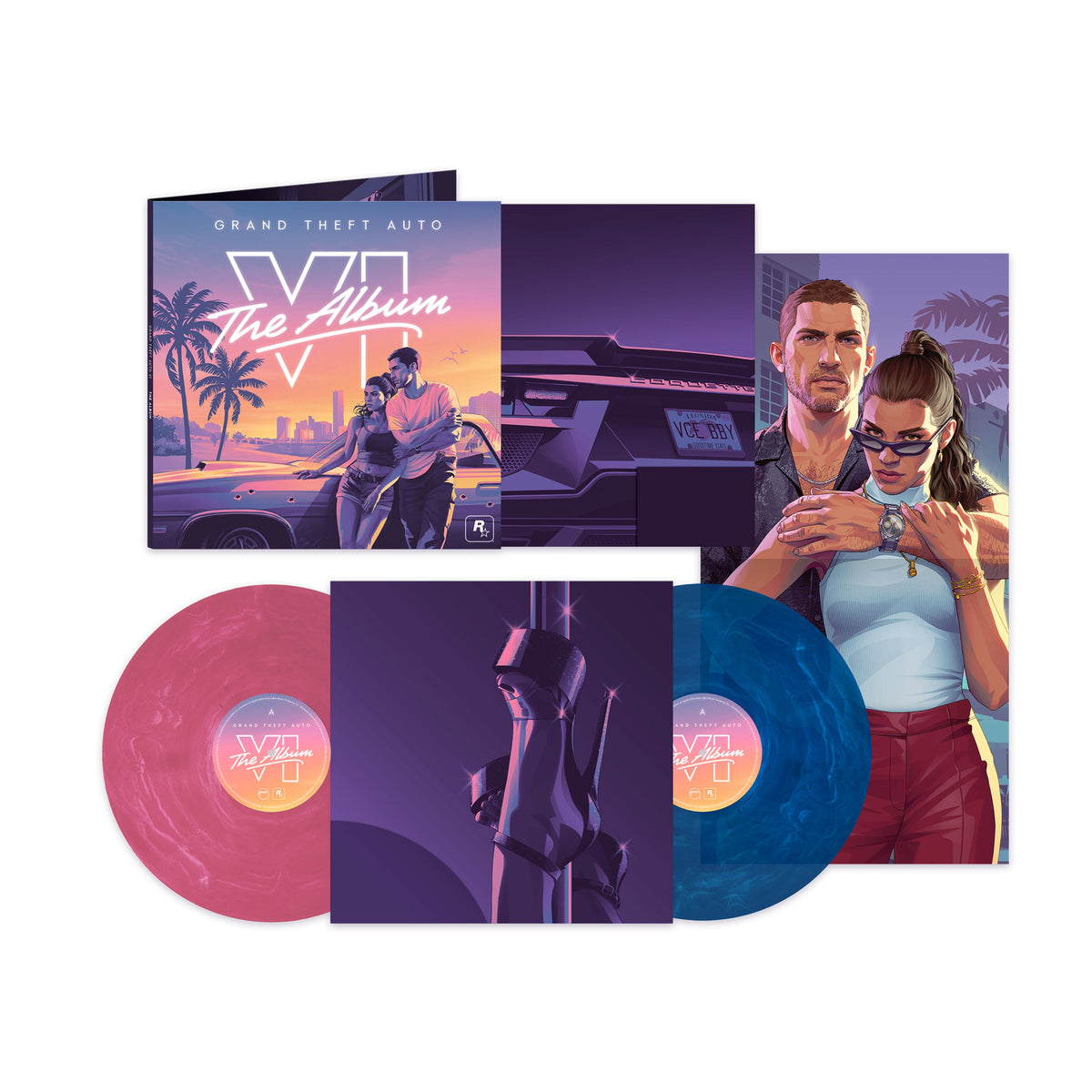 Grand Theft Auto VI: The Album - Marble Pink & Blue 2LP packshot