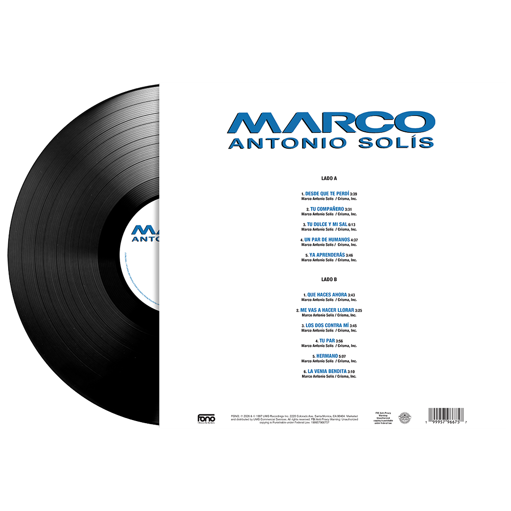 Marco Antonio Solís - Marco Antonio Solís album cover - back