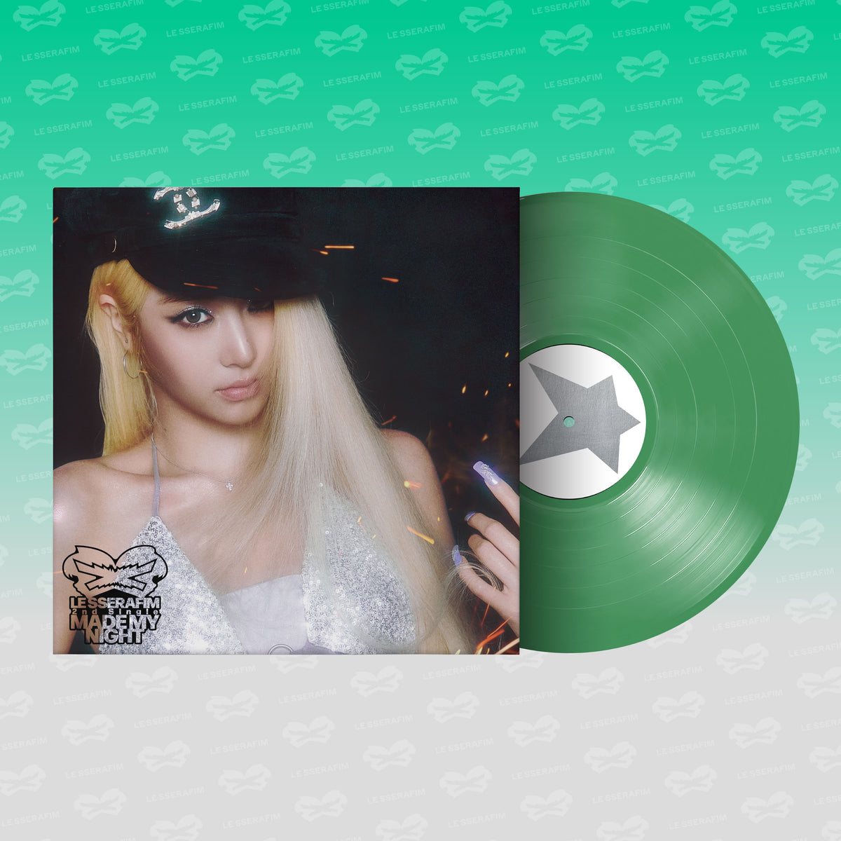 LE SSERAFIM - 2nd Single Album Made My Night - Spring Green vinyl packshot