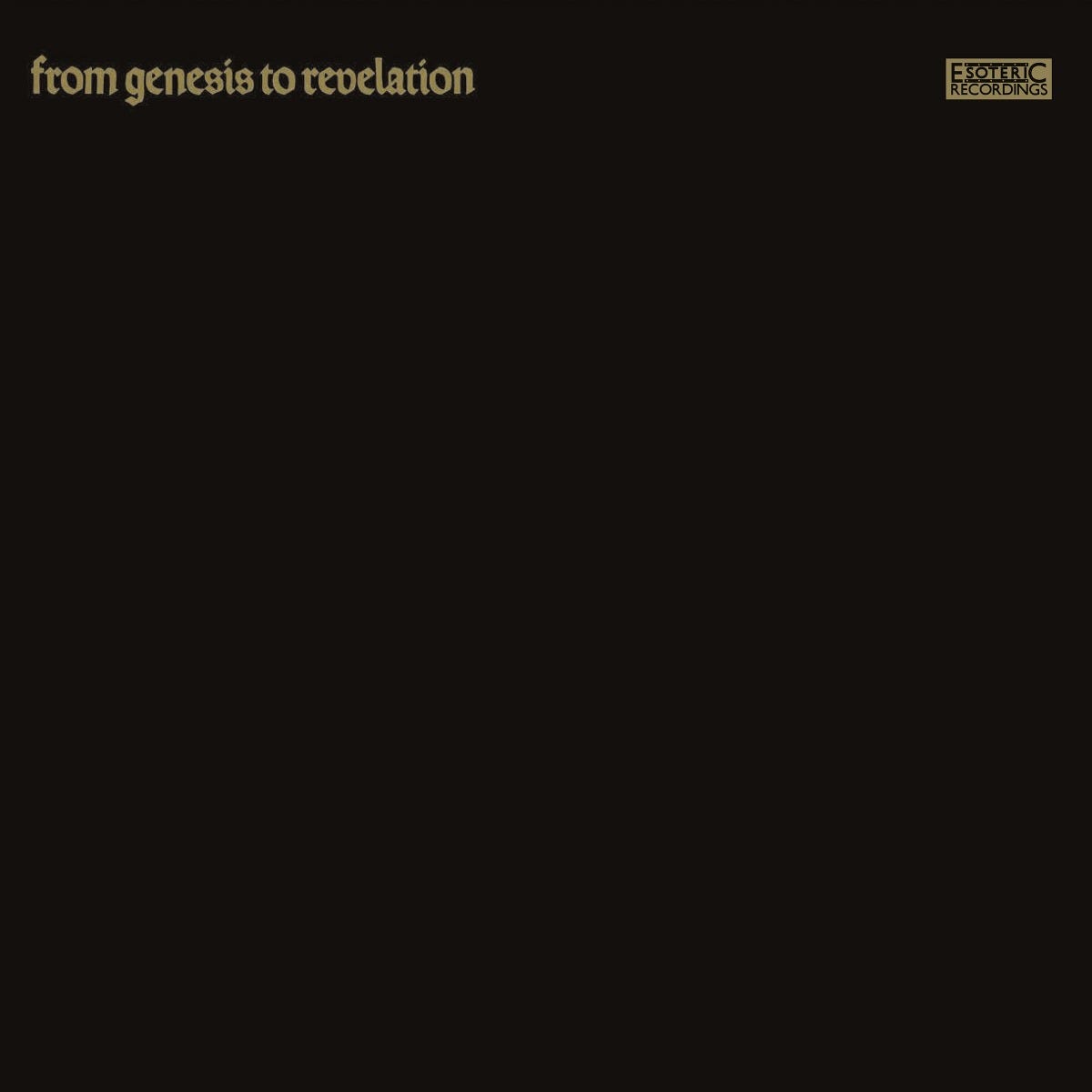 Genesis - From Genesis To Revelation - Esoteric clear vinyl indie exclusive LP cover