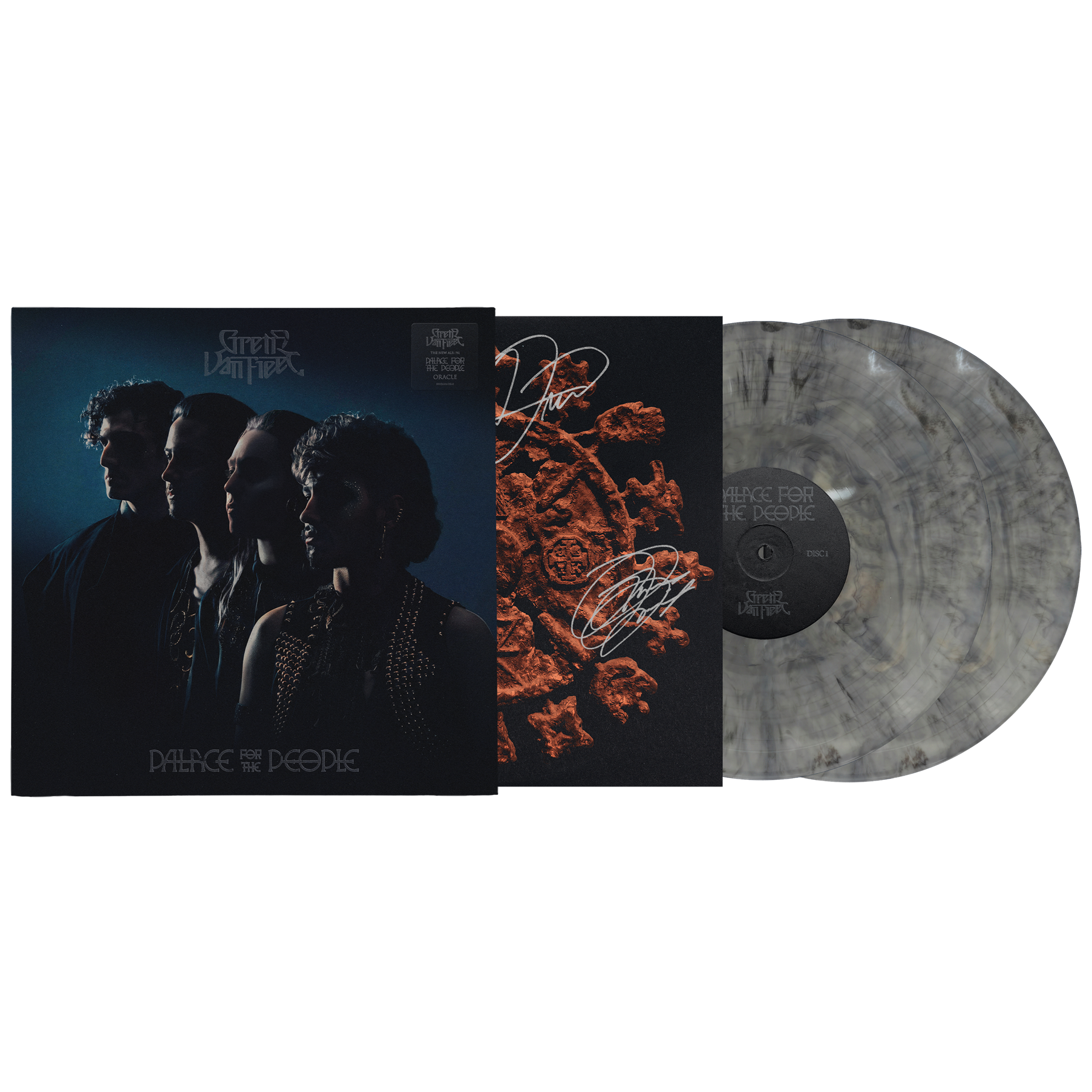 Greta Van Fleet - Palace for the People Oracle Variant smokey quartz marble 2LP with signed insert