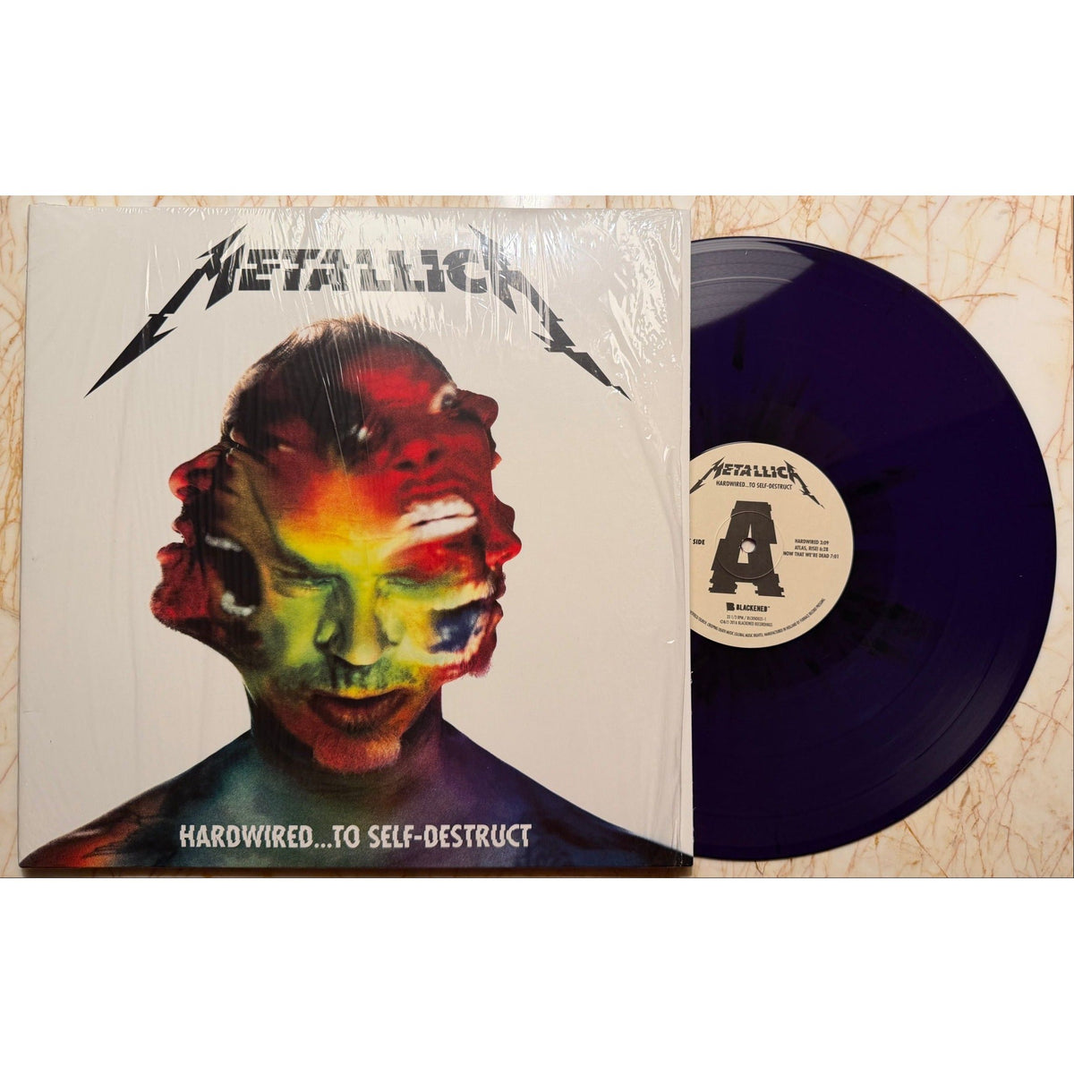Metallica Hardwired... To Self-Destruct Las Vegas Sphere exclusive purple and black splatter vinyl LP with jacket