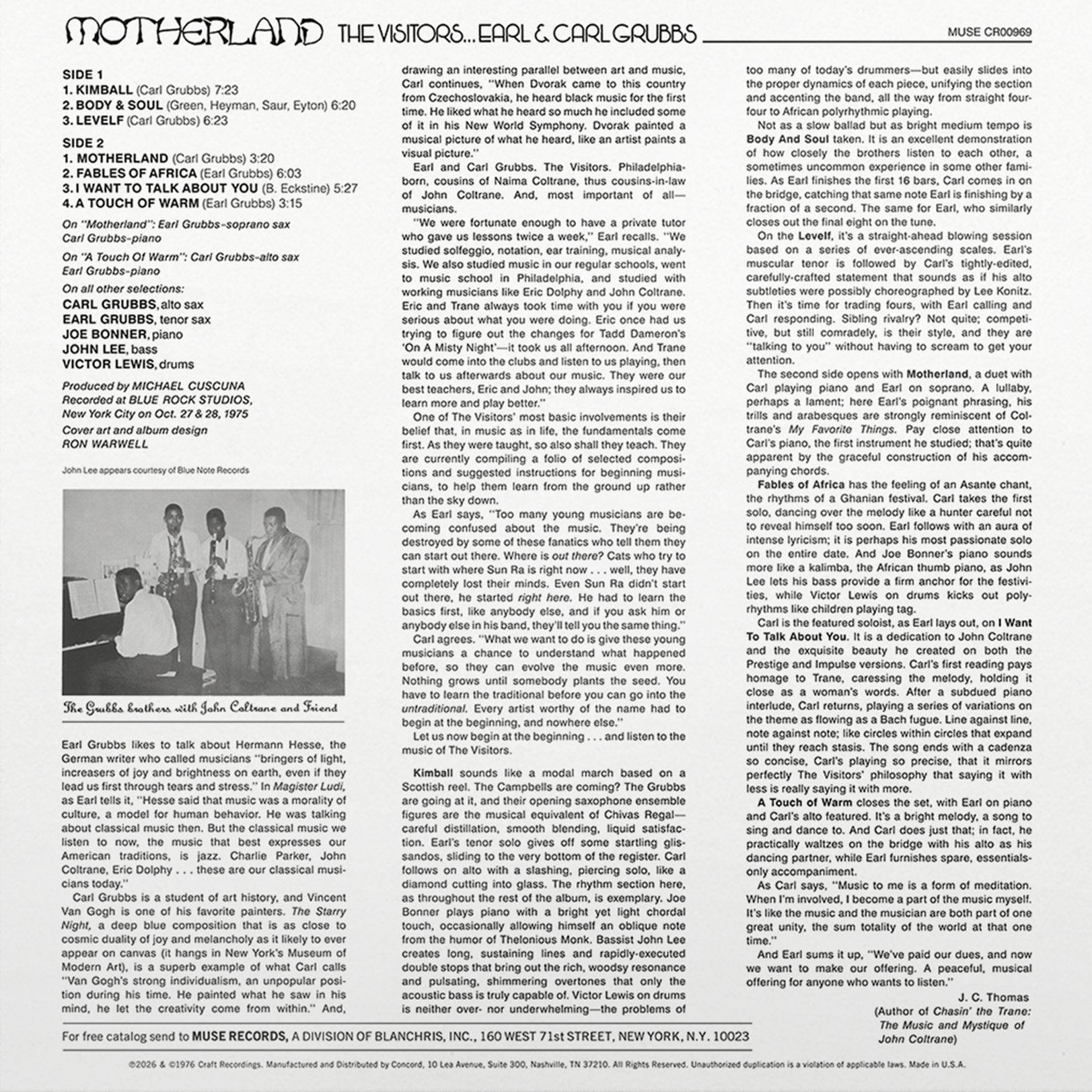 [Pre Order] The Visitors - Motherland - Jazz Dispensary LP