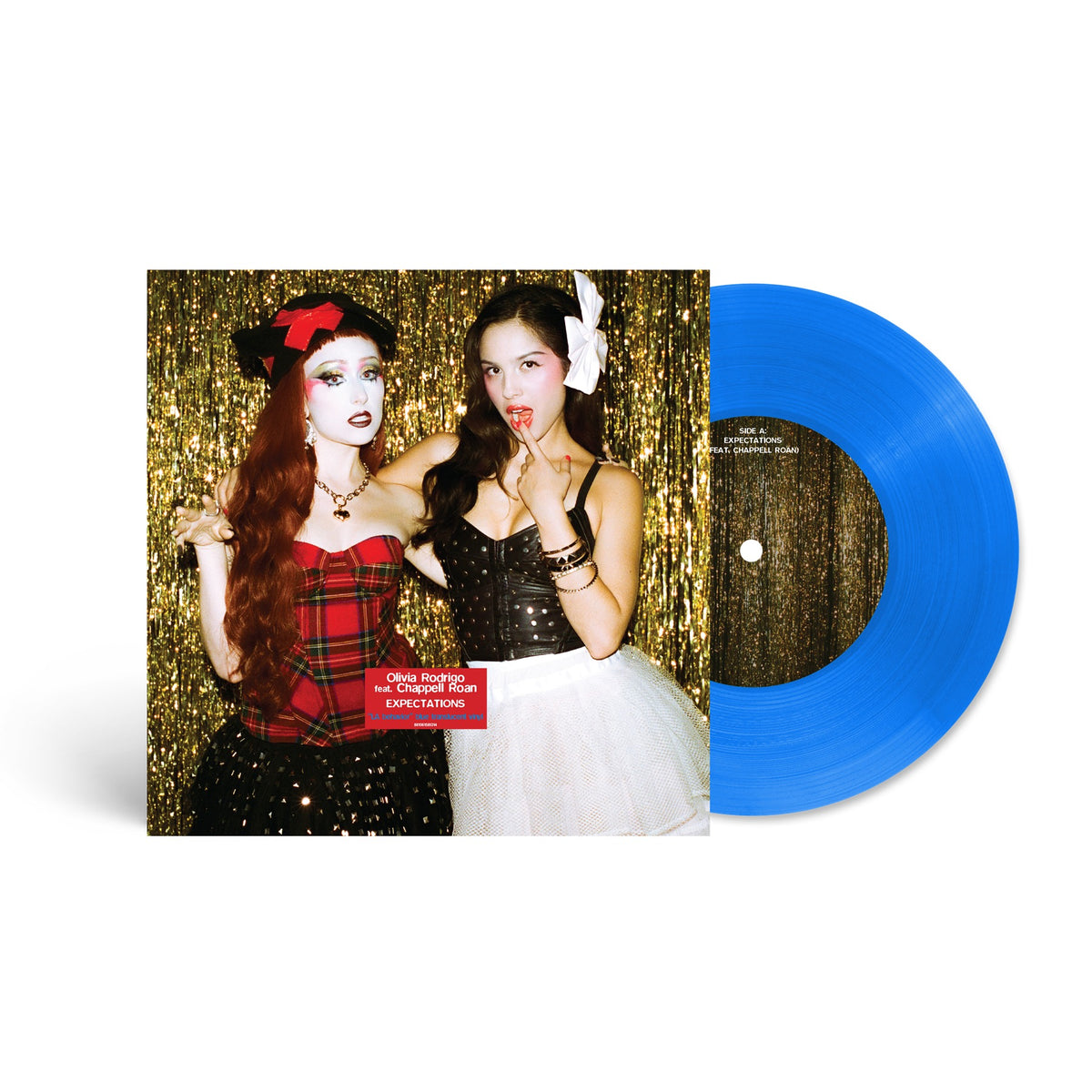 Olivia Rodrigo - expectations feat. Chappell Roan - LA behavior blue translucent 7 inch packshot
