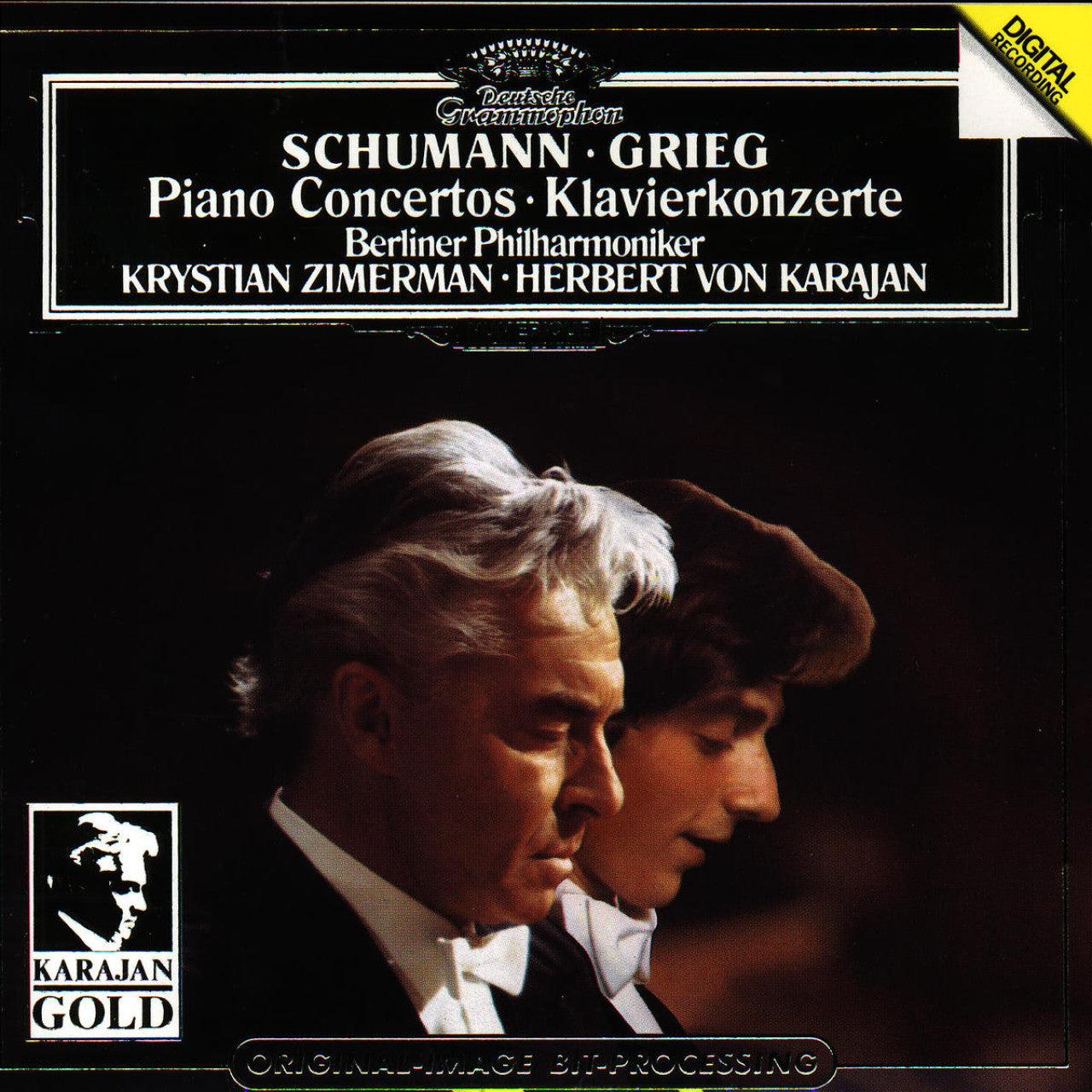Zimerman, Karajan - Schumann/Grieg Piano Concertos - Deutsche Grammophon LP front cover