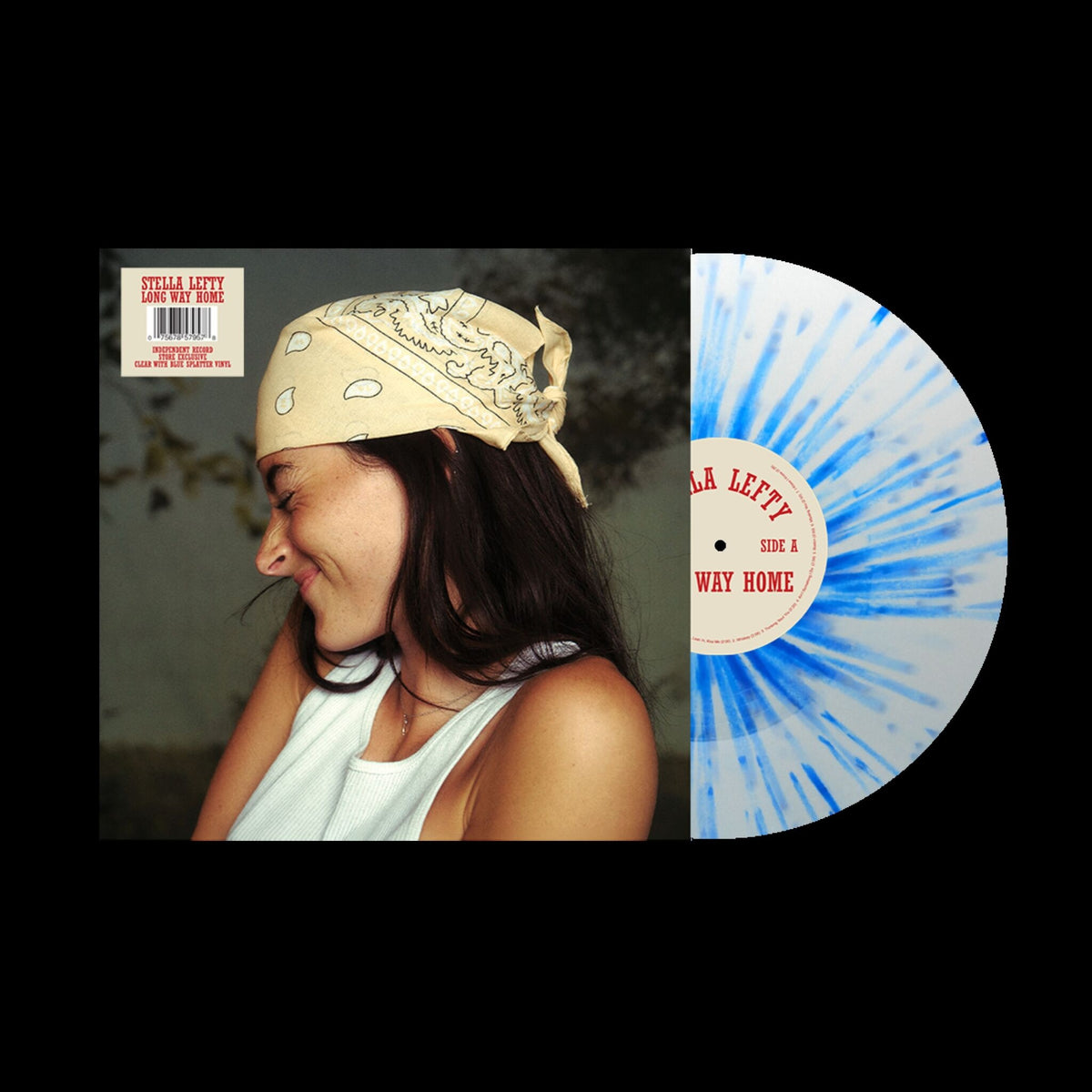 Stella Lefty - Long Way Home - Clear with Blue Splatter LP packshot (revised)