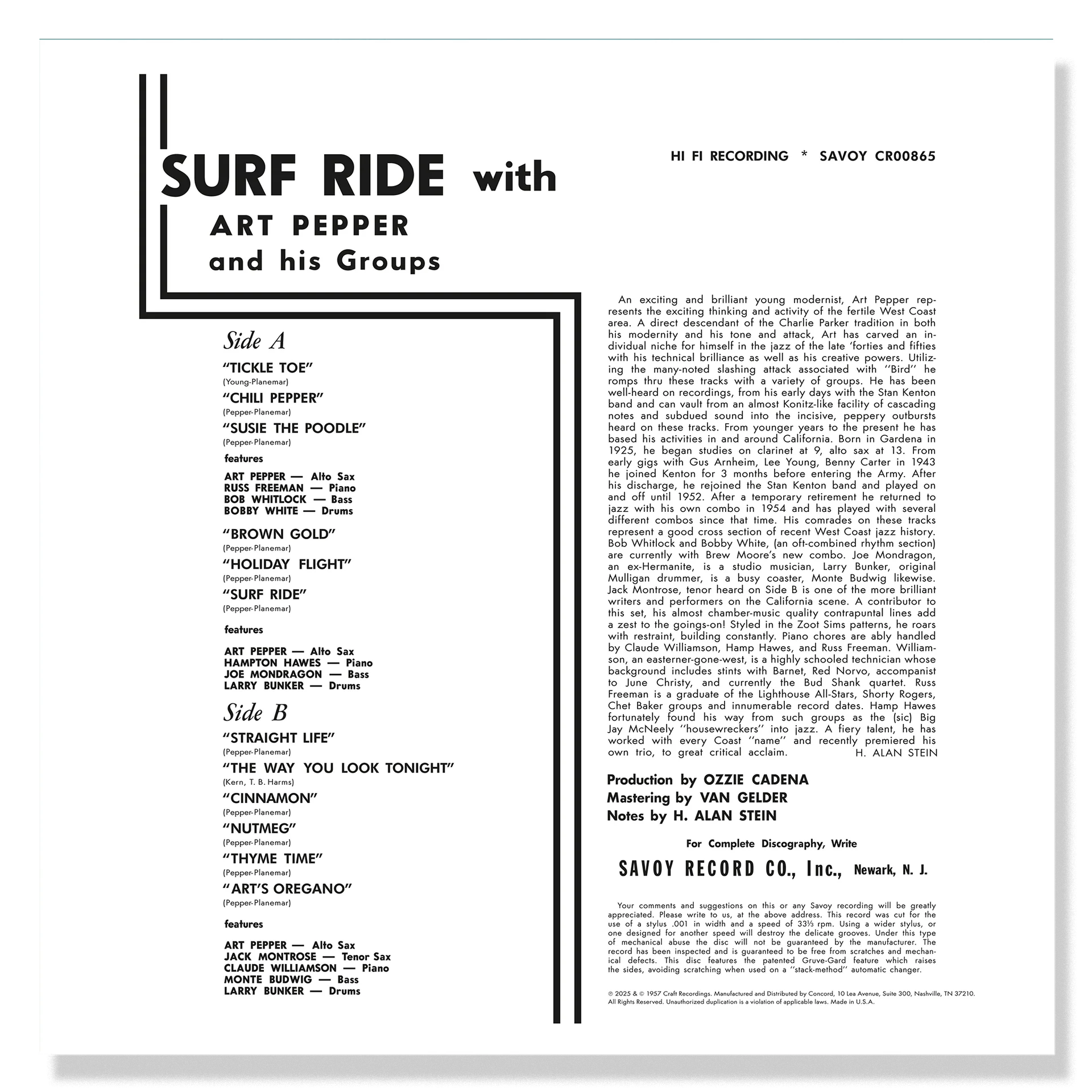 Art Pepper - Surf Ride - OJC LP