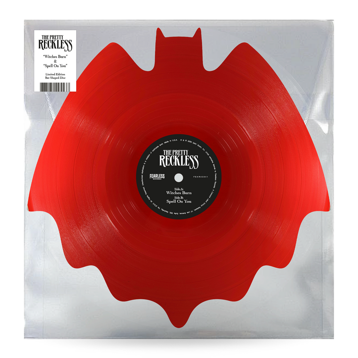 The Pretty Reckless - Witches Burn / Spell on You - Blood Red bat-shaped 7 inch packshot