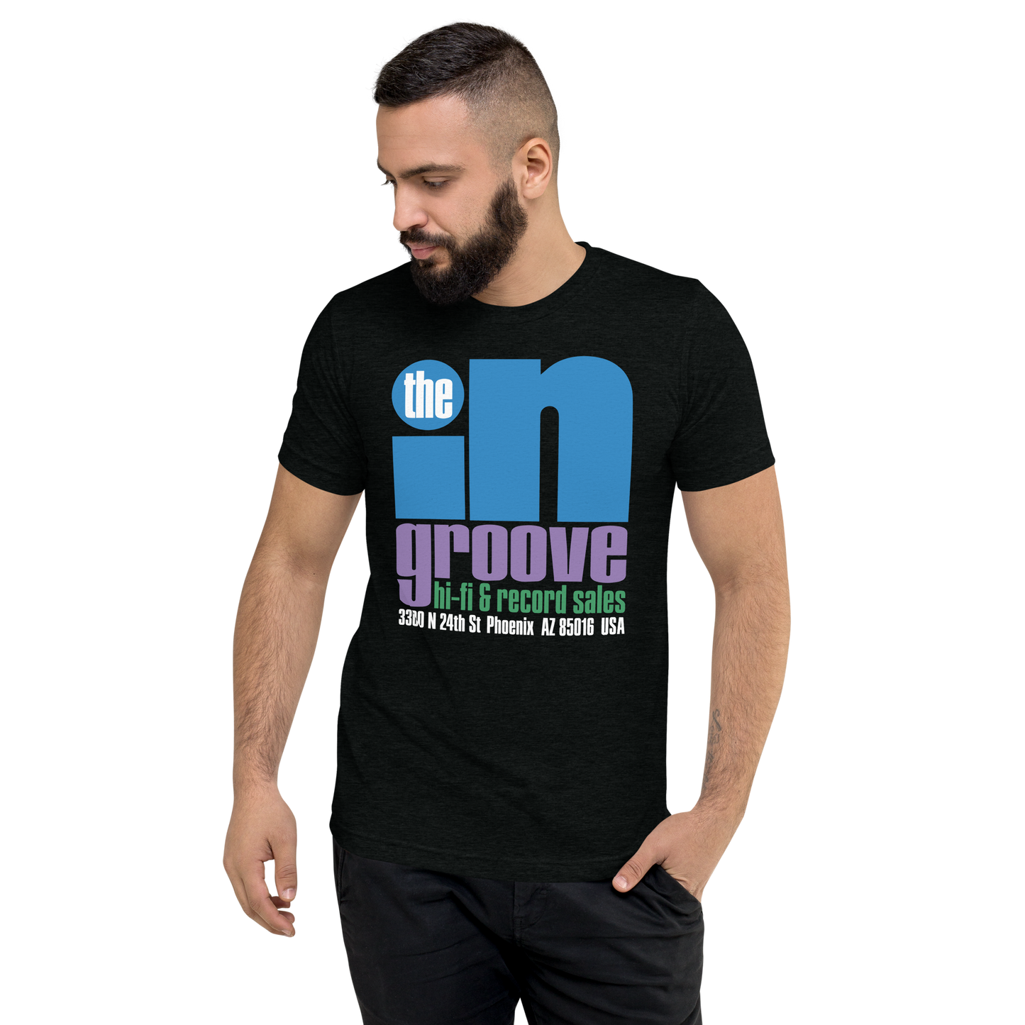 The 'In' Groove Record Store - Camiseta para hombre, color negro sólido