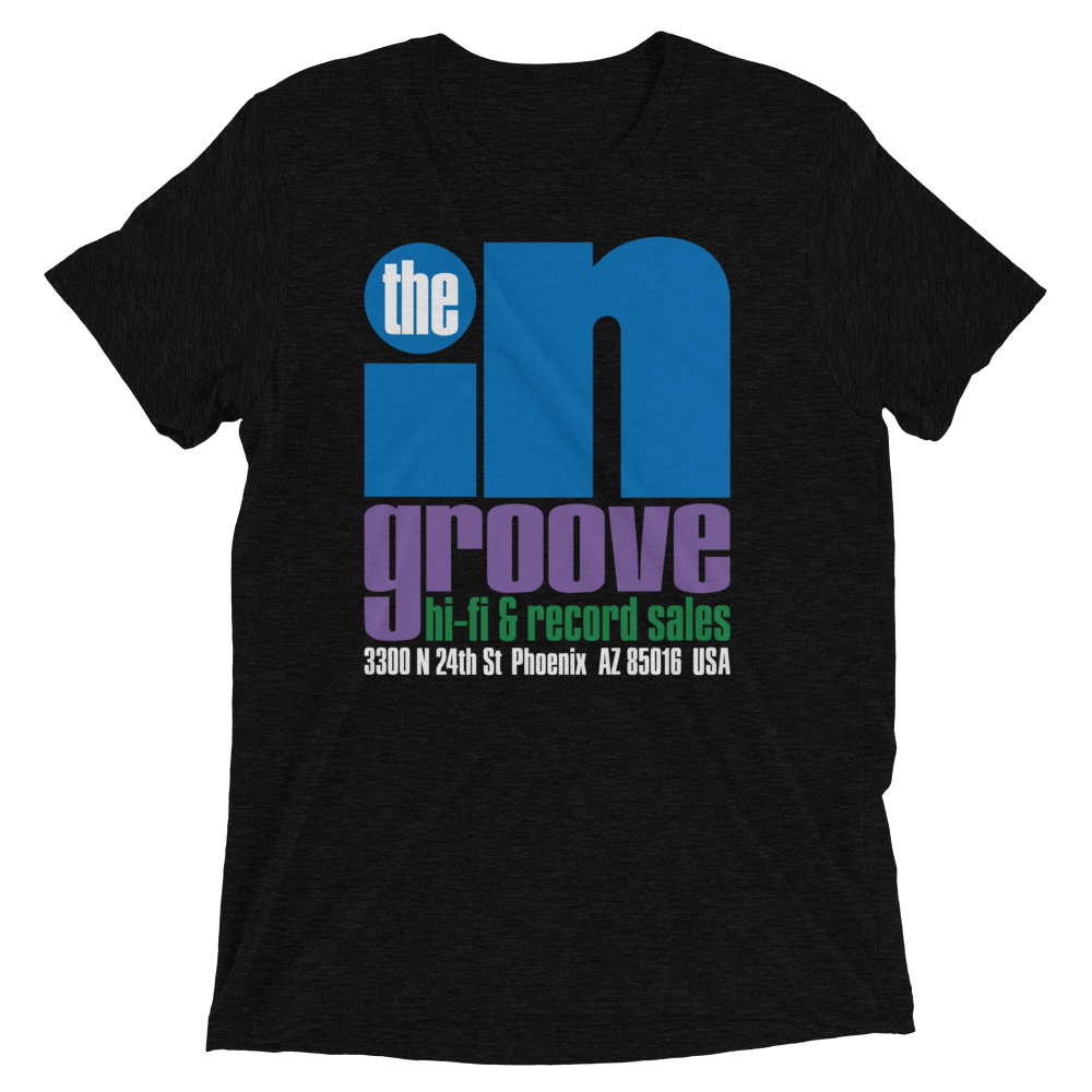 The 'In' Groove Record Store Solid Black Jazzy T-Shirt