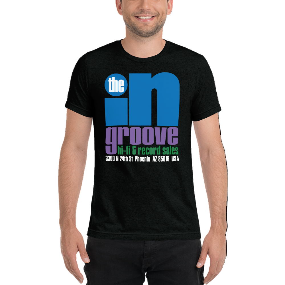 The 'In' Groove Record Store Solid Black Jazzy T-Shirt