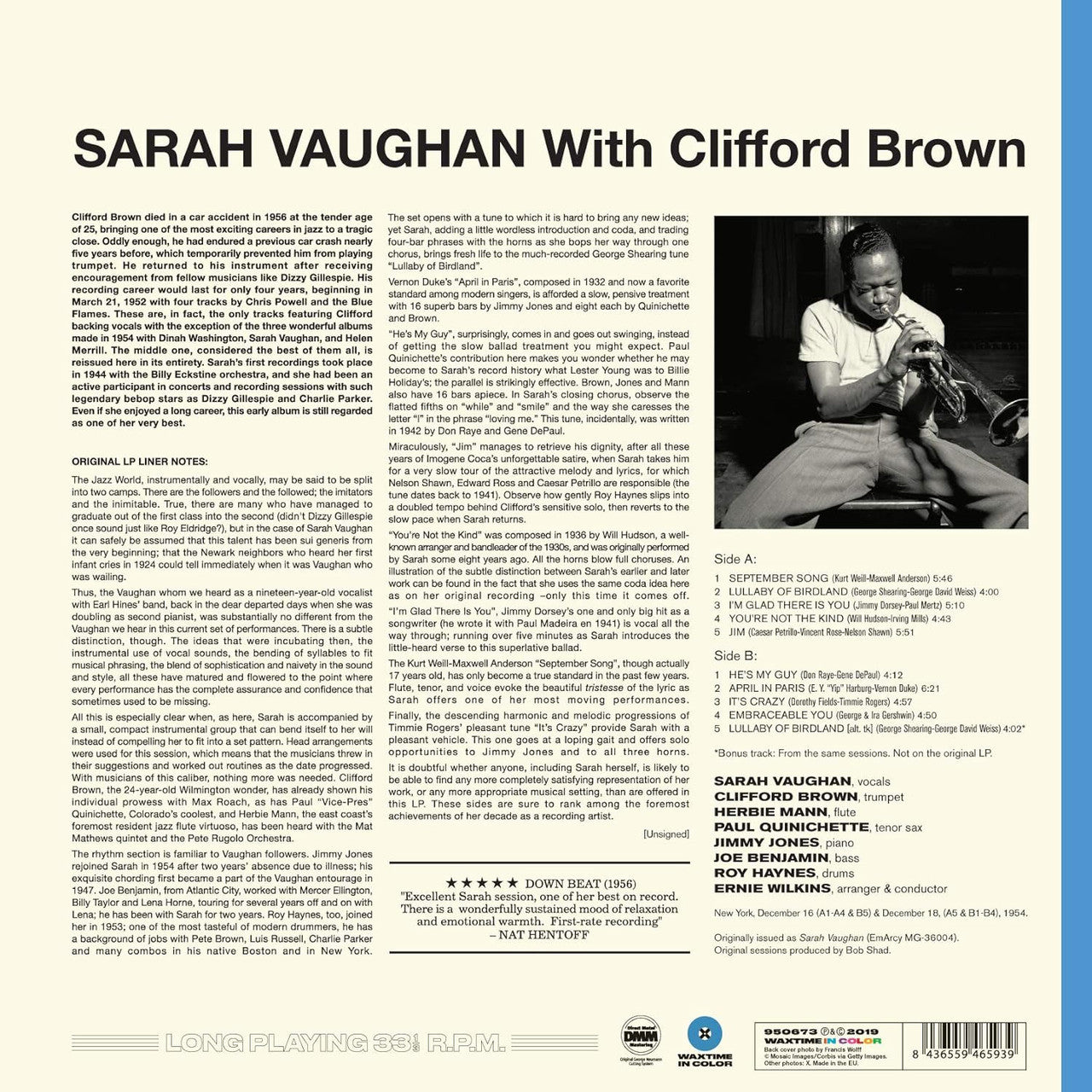 Sarah Vaughan - Sarah Vaughan with Clifford Brown - LP