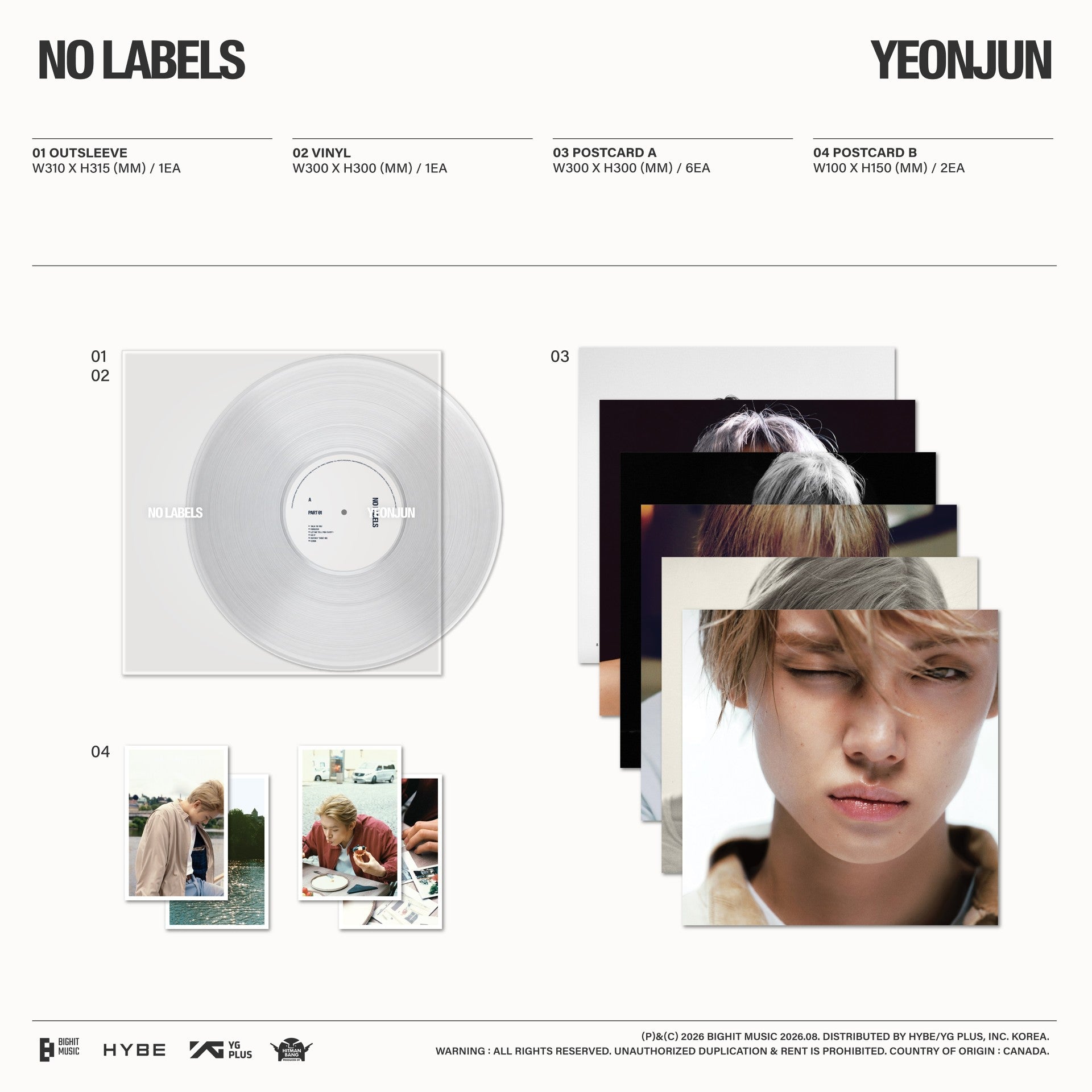 YEONJUN - NO LABELS clear vinyl packshot