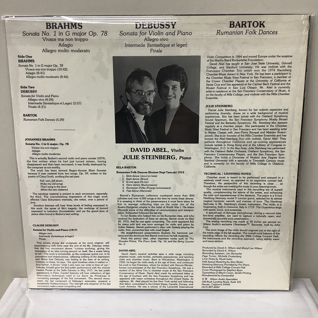 Julie Steinberg/David Abel - Sonatas for Violin and Piano - Wilson Audiophile LP