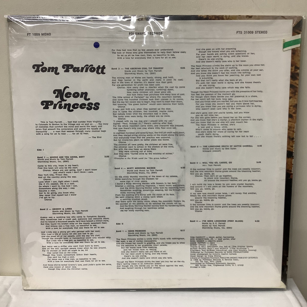 Tom Parrott - Neon Princess - Mono LP