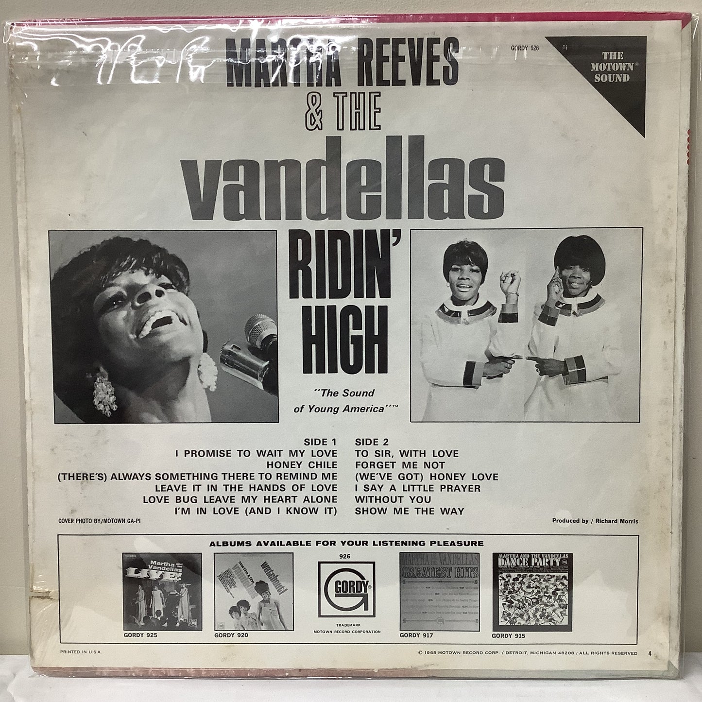 Martha Reeves &amp; The Vandellas – Ridin' High – LP