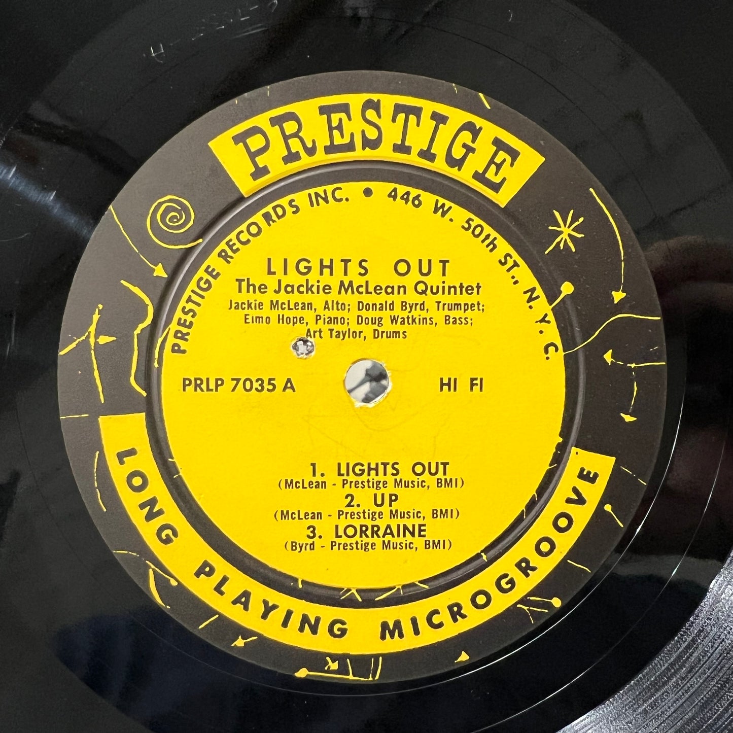 Das Jackie McLean Quintett mit Donald Byrd und Elmo Hope – Lights Out! - Prestige-LP