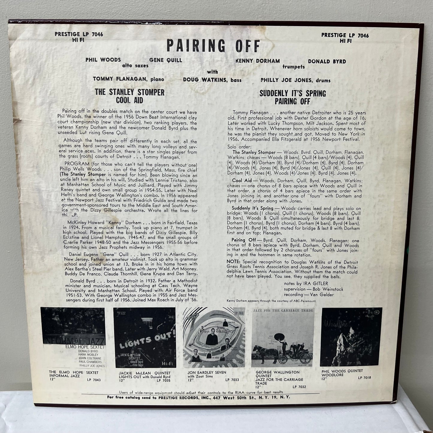 Phil Woods Septet - Pairing Off - Prestige LP