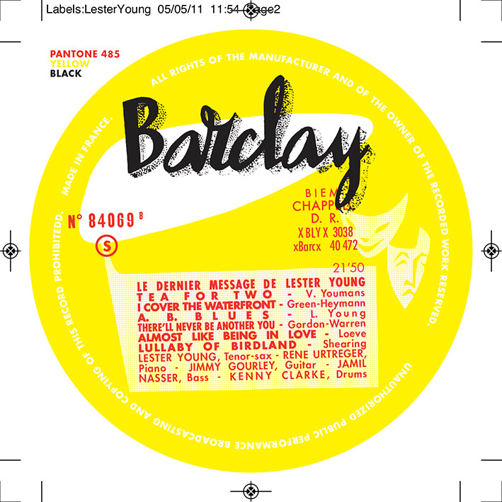 Lester Young - Le Dernier Message de Lester Young Barclay - Sam Records LP + 10”