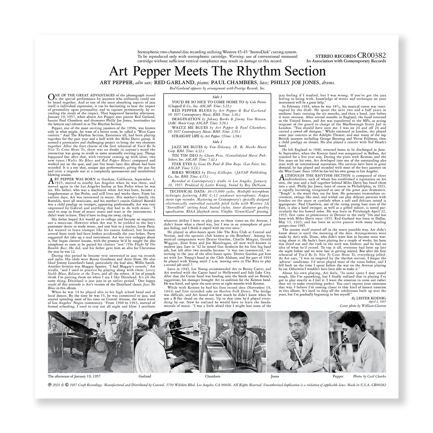Art Pepper – Meets The Rhythm Section – zeitgenössische Stereo-LP