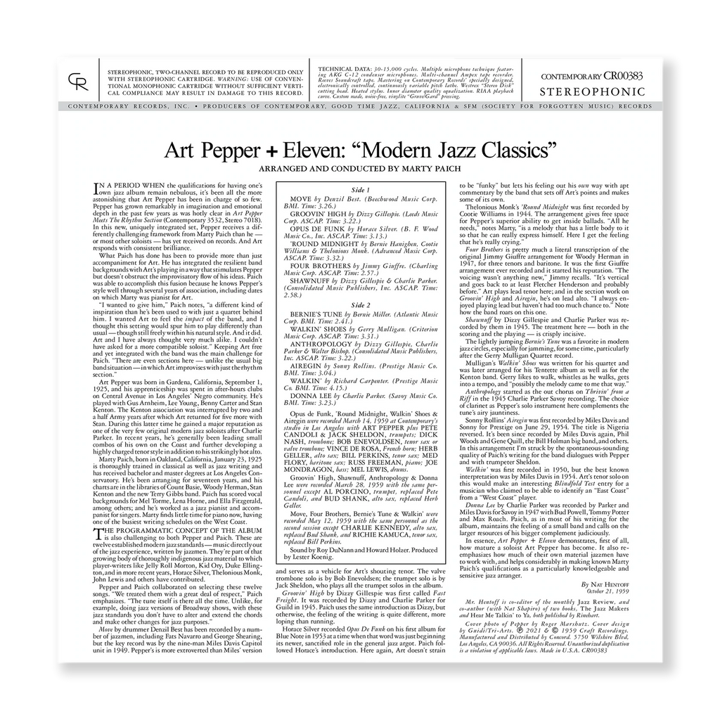 Art Pepper - +11 - Contemporary LP