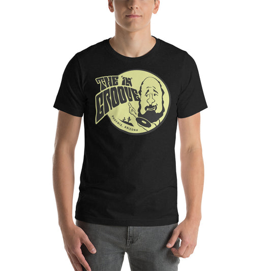 Das „In“ Groove Record Store Solid Black Herren-T-Shirt